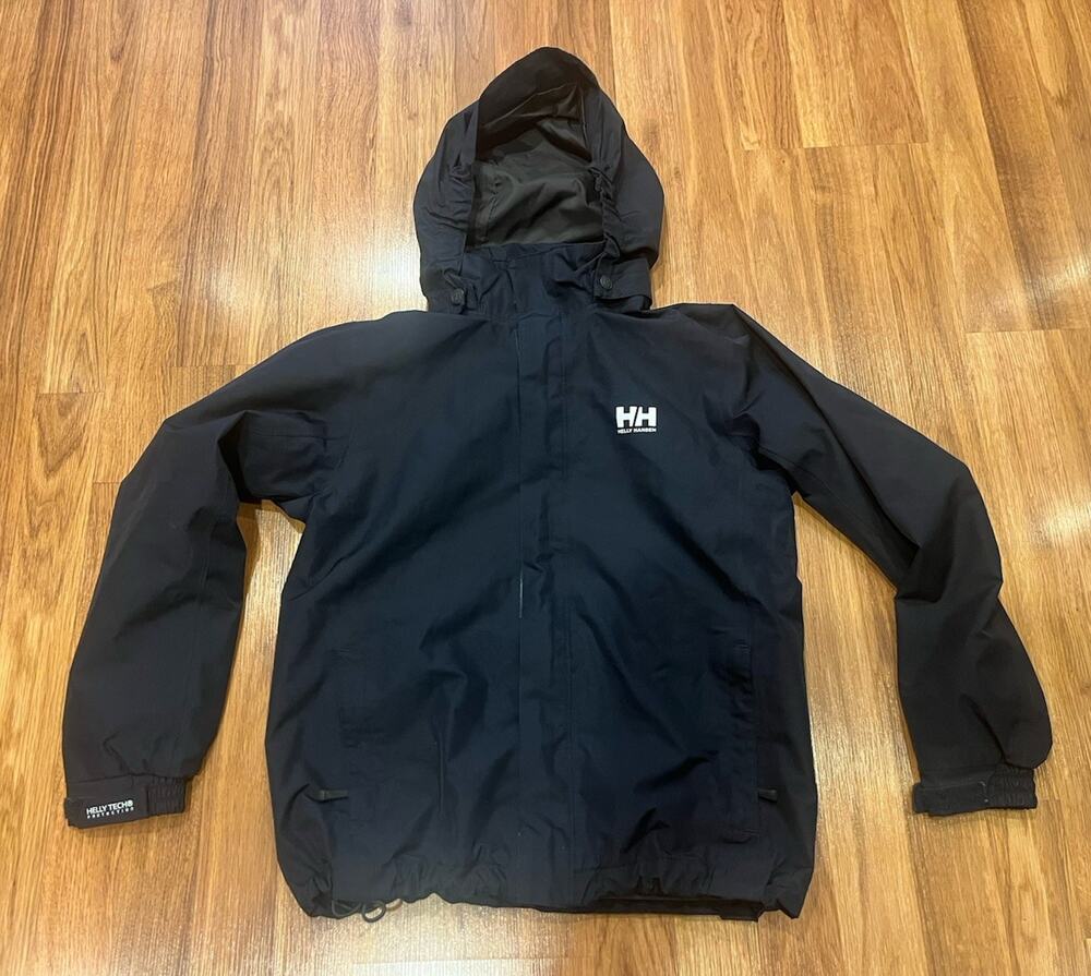 Youth Helly Hansen HH Sailing Rain Jacket Navy Reflective Hooded Kids